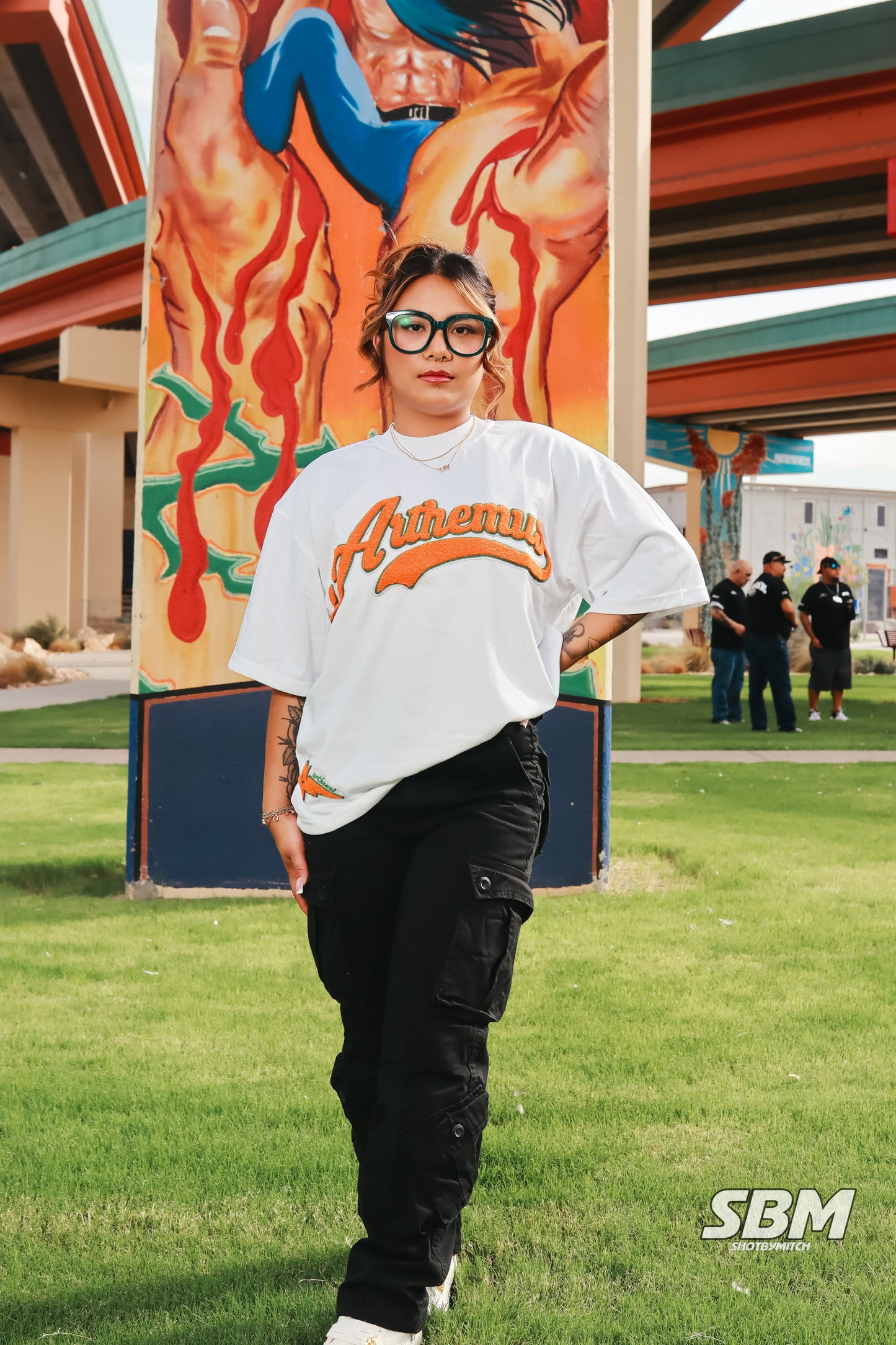 Arthemus Varsity Chenille Tee- Orange/Green