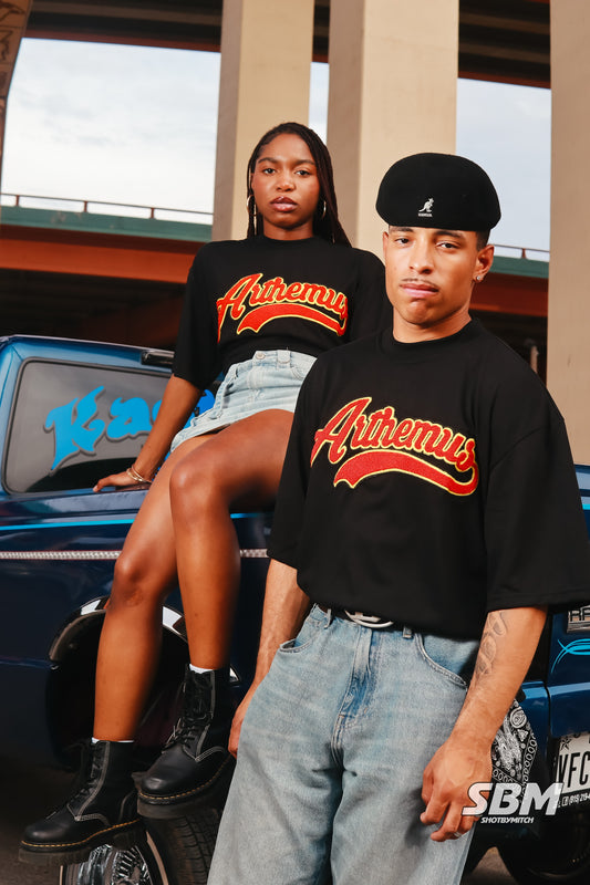 Arthemus Varsity Chenille Tee- Black/Red