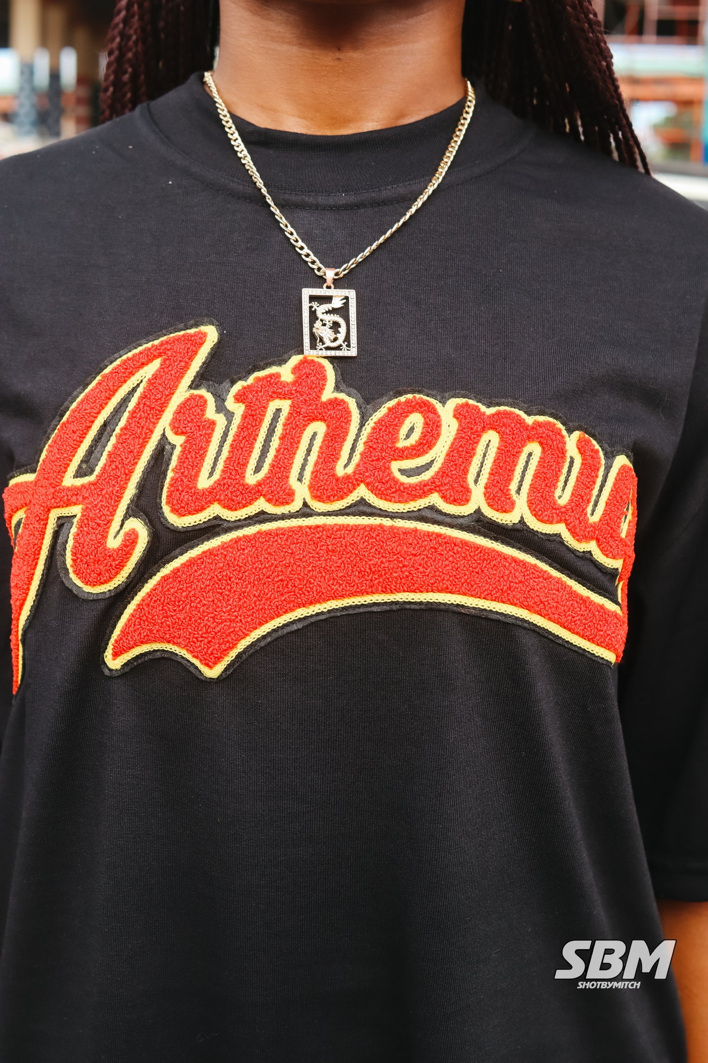Arthemus Varsity Chenille Tee- Black/Red